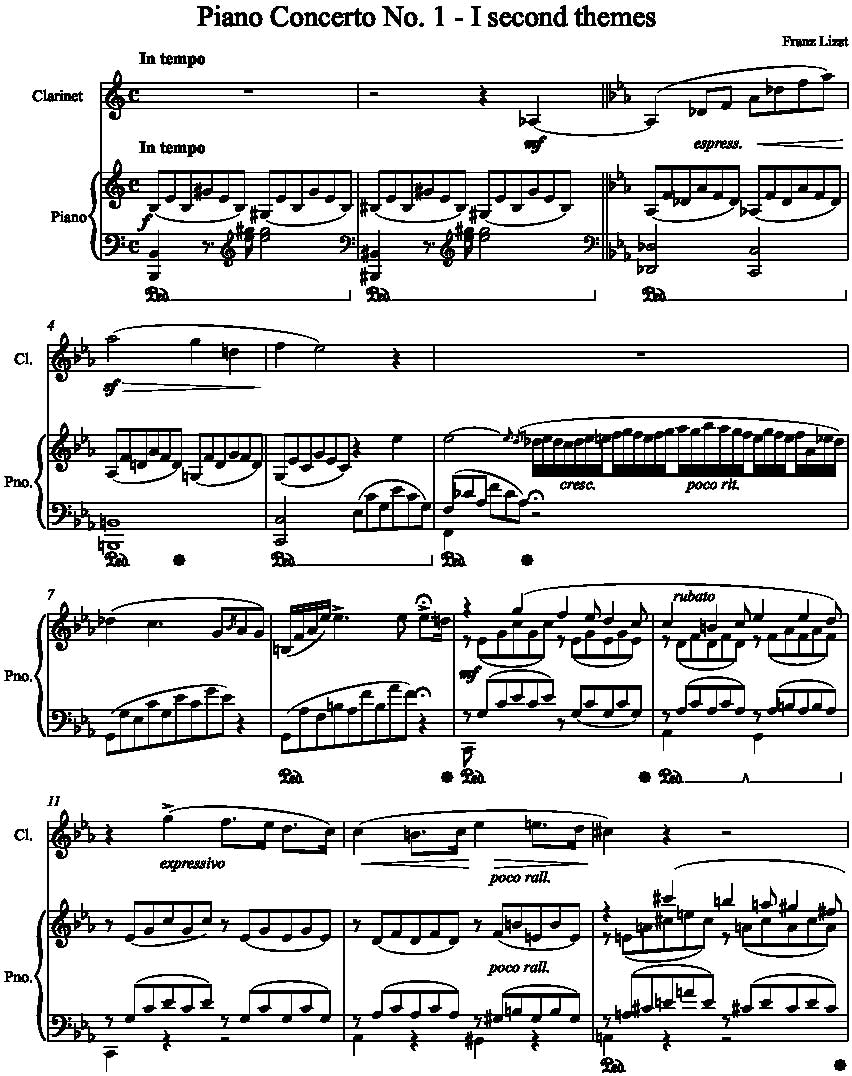 Lizst Piano Conceerto second themes